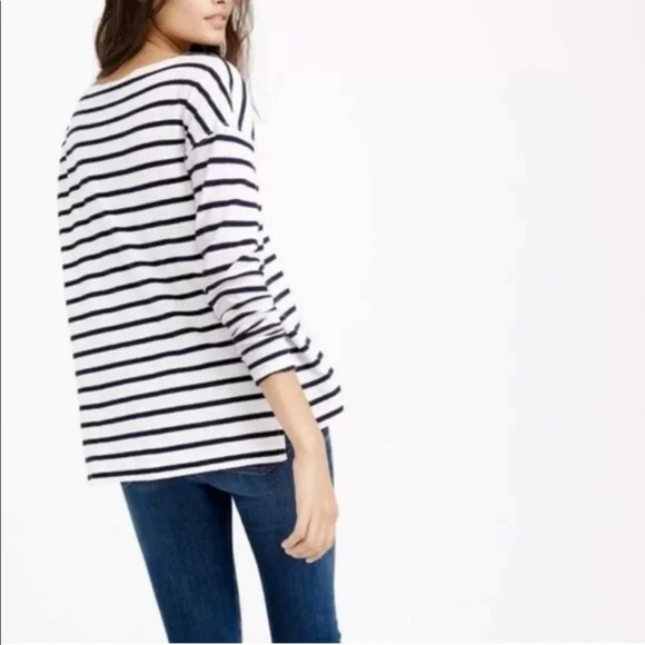 {J Crew} Deck Tee, like new in navy & pink💕 - Picture 2 of 8